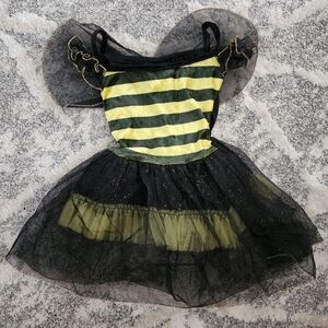 Bumble Bee Dress Halloween Costume Cosplay Dress Up Size 2-4 Years Black Lace